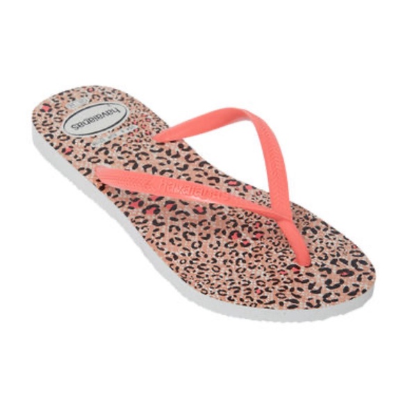 Havaianas Peach Animal Printed Flipflops SANDALS - Picture 2 of 3